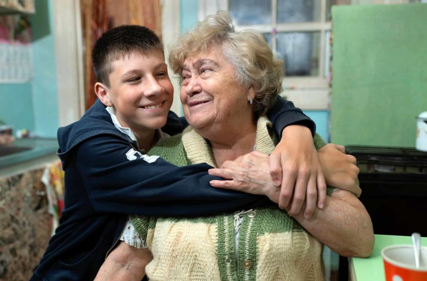 Grandma and grandson hugging. The Power of Intergenerational Connections