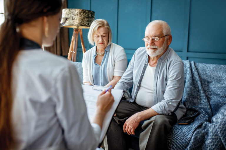 Couple in a senior community