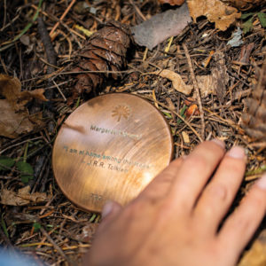 Memorial marker. Photo courtesy of Better Place Forests