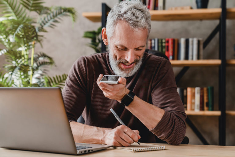 Man working on retirement financial calculations