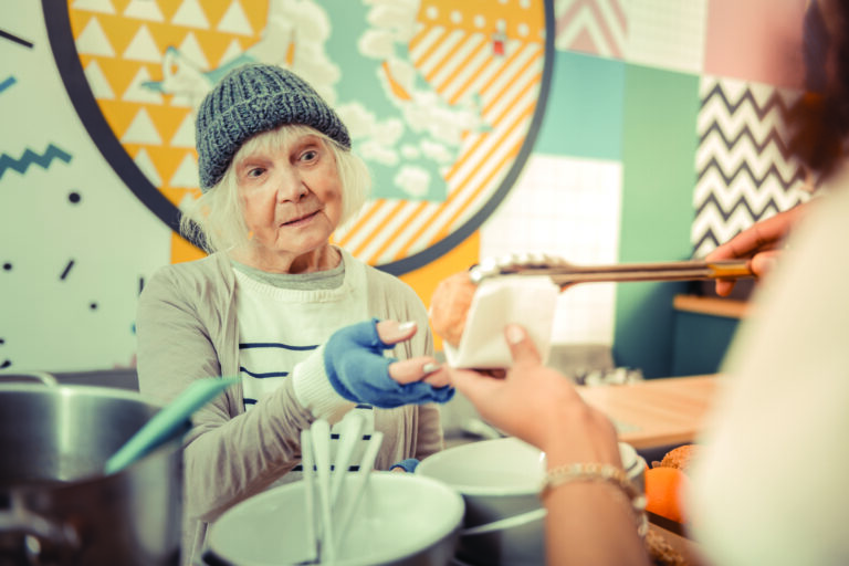 Hungry woman dealing with food insecurity