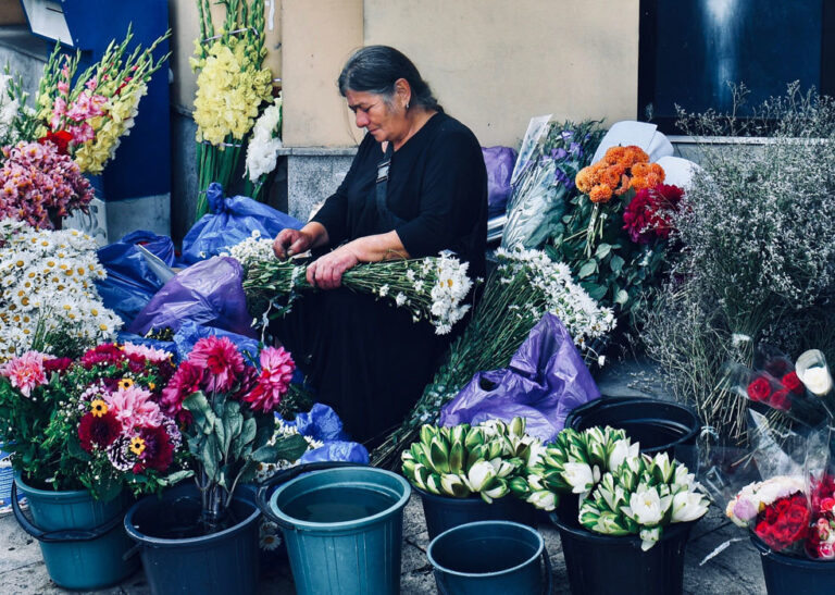 Flower Seller by Leslie Cieplechowicz