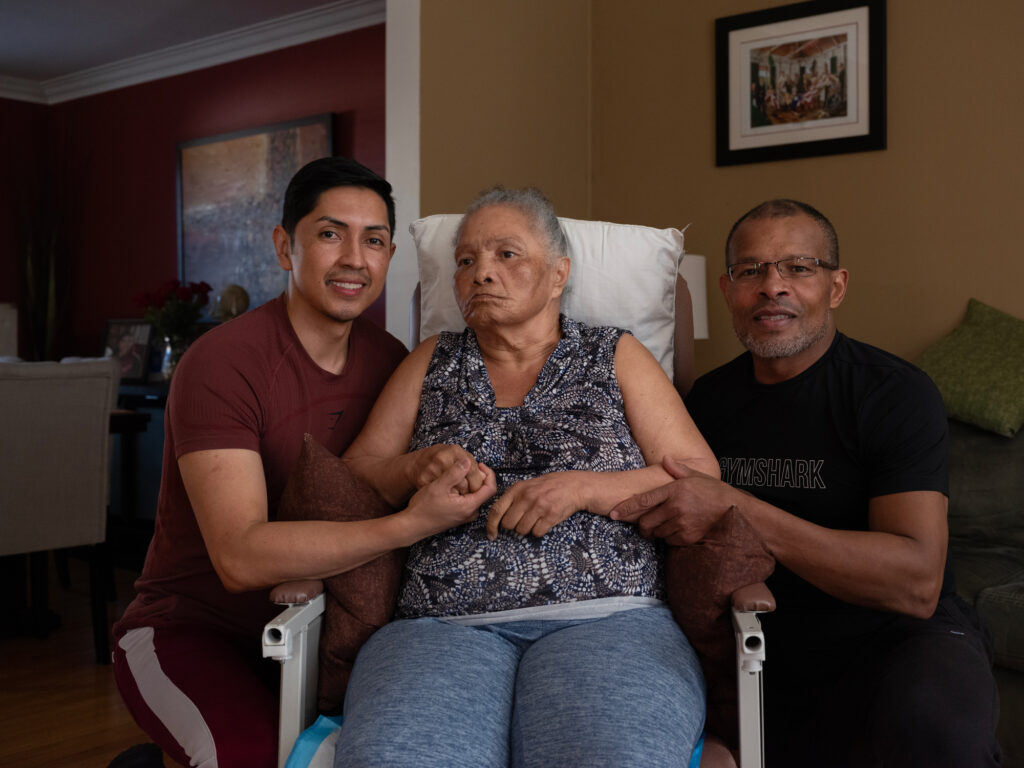 Portrait of Luis and Russell with his mother