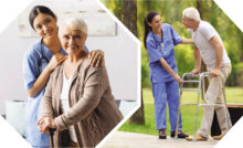 Seniors at a care facility after a hospital discharge