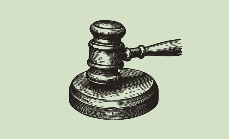 Legal updates. Gavel engraving