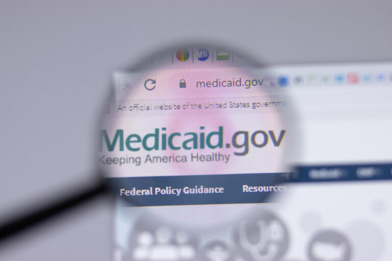 Medicaid website seen on a computer monitor