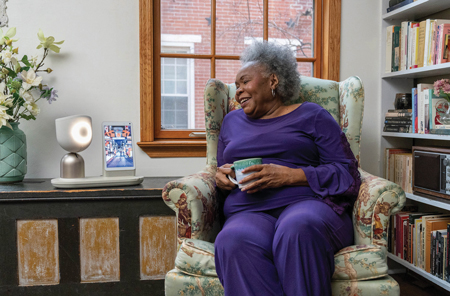 ElliQ provides companionship for seniors. Courtesy of Intuition Robotics