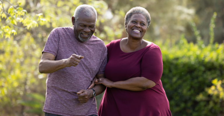 Senior African American couple representing the Alzheimer's Association